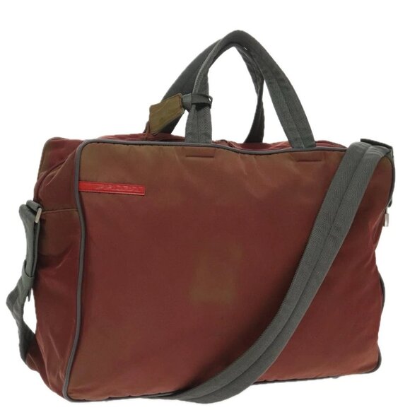 PRADA Sports Boston Bag Nylon Red Auth bs20074 - Picture 1 of 16
